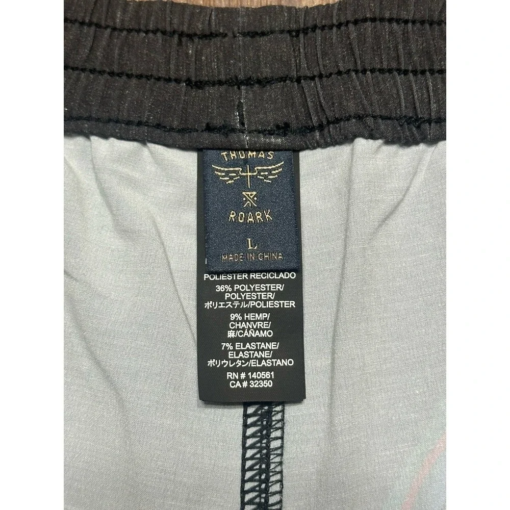 ROARK Mens Swim Boardshorts Shorey Macaw Black Hemp Blend Thomas Sz L
